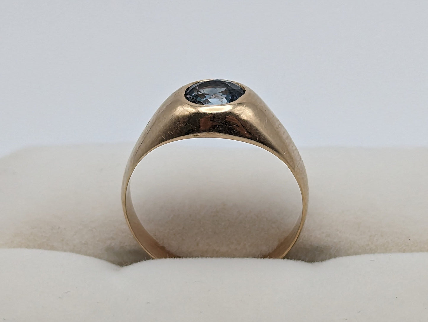 Vintage Heavy 5.8gr 10k Topaz Pinky Ring. Bezel Set Topaz Ring. 10k Yellow Gold Topaz Ring. Mens Pinky 10k Vintage Ring Topaz Statement Ring