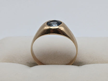 Vintage Heavy 5.8gr 10k Topaz Pinky Ring. Bezel Set Topaz Ring. 10k Yellow Gold Topaz Ring. Mens Pinky 10k Vintage Ring Topaz Statement Ring