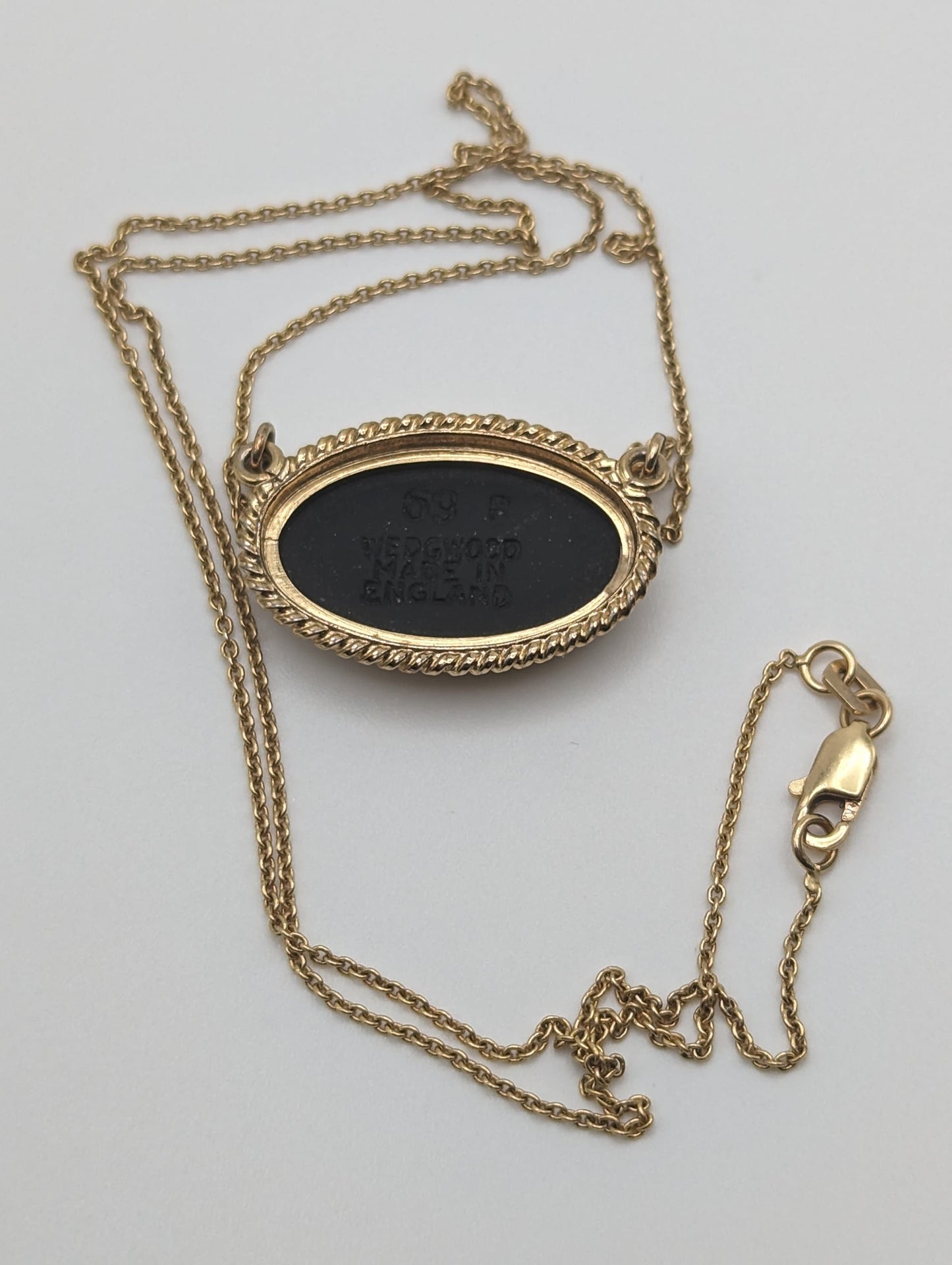 14k Gold Necklace England Wedgwood Black Cameo Angles GP Pendant Vintage Victorian Gold Jasper ware Wedgwood Pendant 14k Solid Gold Necklace