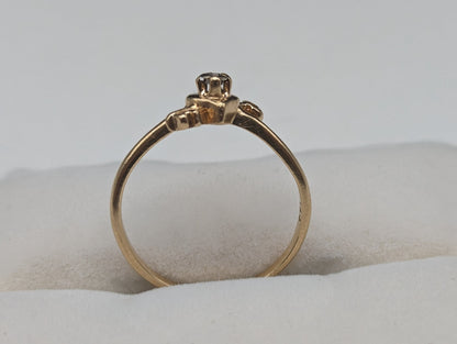 14k Gold Heart with Diamond and Key Ring. 14k Dainty Heart Diamond Ring. 14k Minimalist Gold Heart Lock Ring. 14k Diamond Heart Lock Ring.