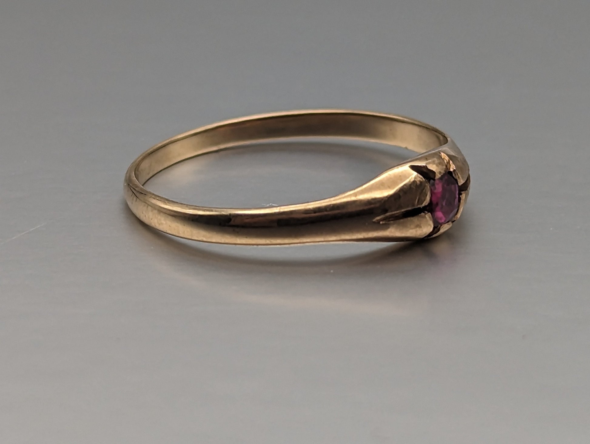 14k Ruby Yellow Gold Ring. 14k Ruby Ring. 14k Womens Ruby Yellow Gold Ring. 14k Solitaire Ruby Ring.