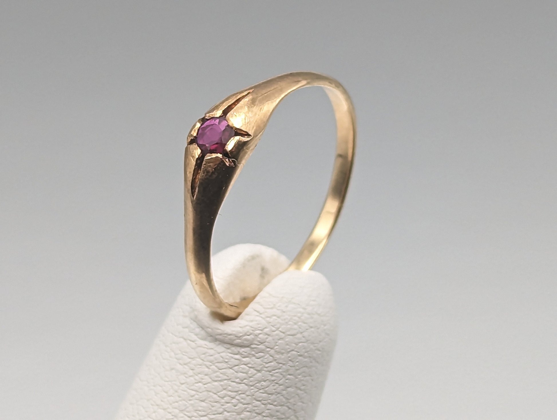 14k Ruby Yellow Gold Ring. 14k Ruby Ring. 14k Womens Ruby Yellow Gold Ring. 14k Solitaire Ruby Ring.