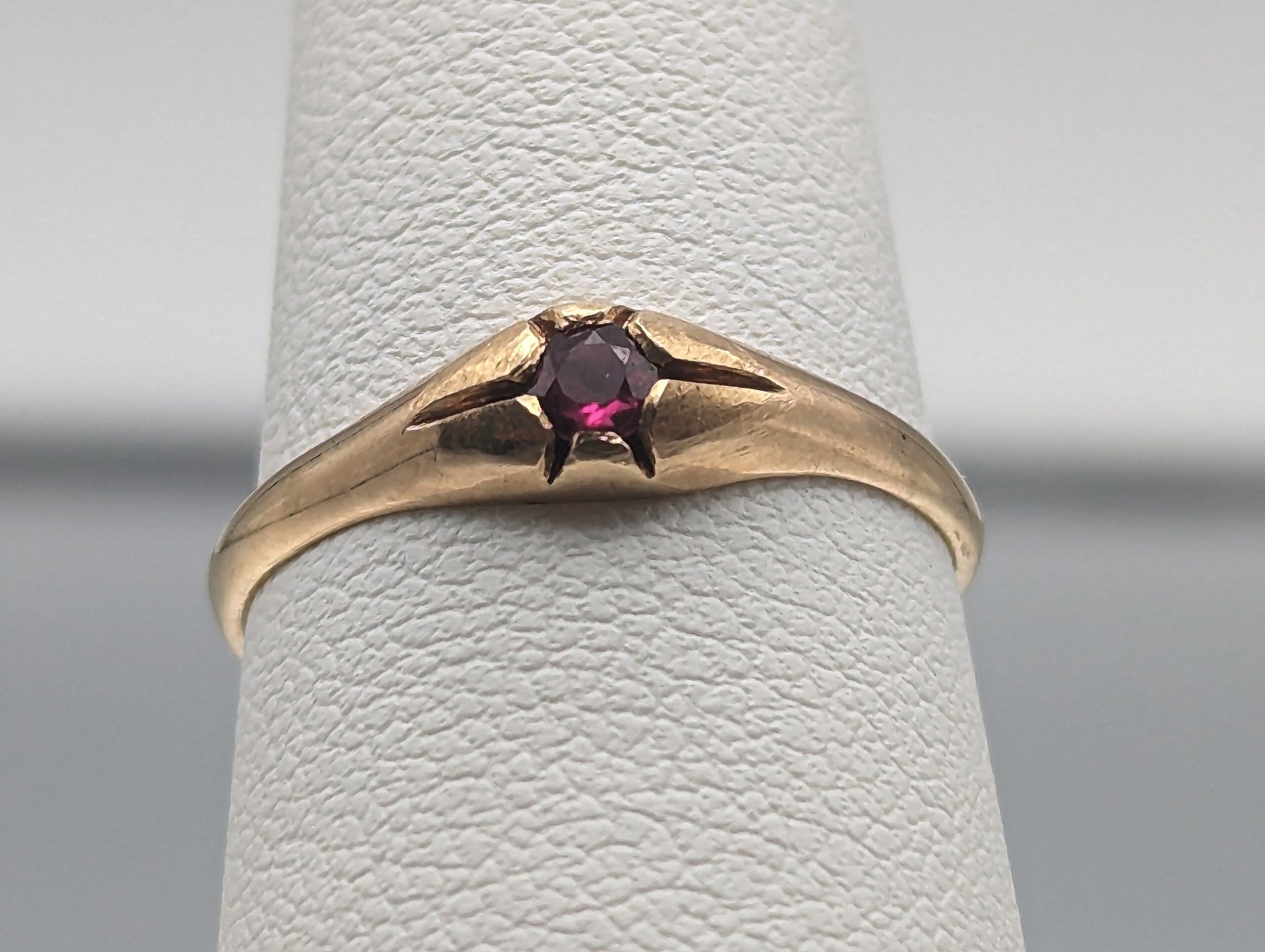 14k Ruby Yellow Gold Ring. 14k Ruby Ring. 14k Womens Ruby Yellow Gold Ring. 14k Solitaire Ruby Ring.