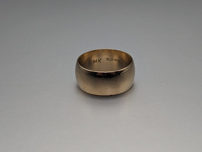 Heavy 10gr 10mm 14k Antique Cigar Band. 14k Yellow Gold Wide band. 14k Antique Wide Cigar Ring. Mens Wedding Band