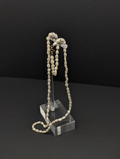 14k Gold & Fresh Water Pearl Necklace 14K Freshwater Pearl one Strand Necklace, 14k pearl necklace
