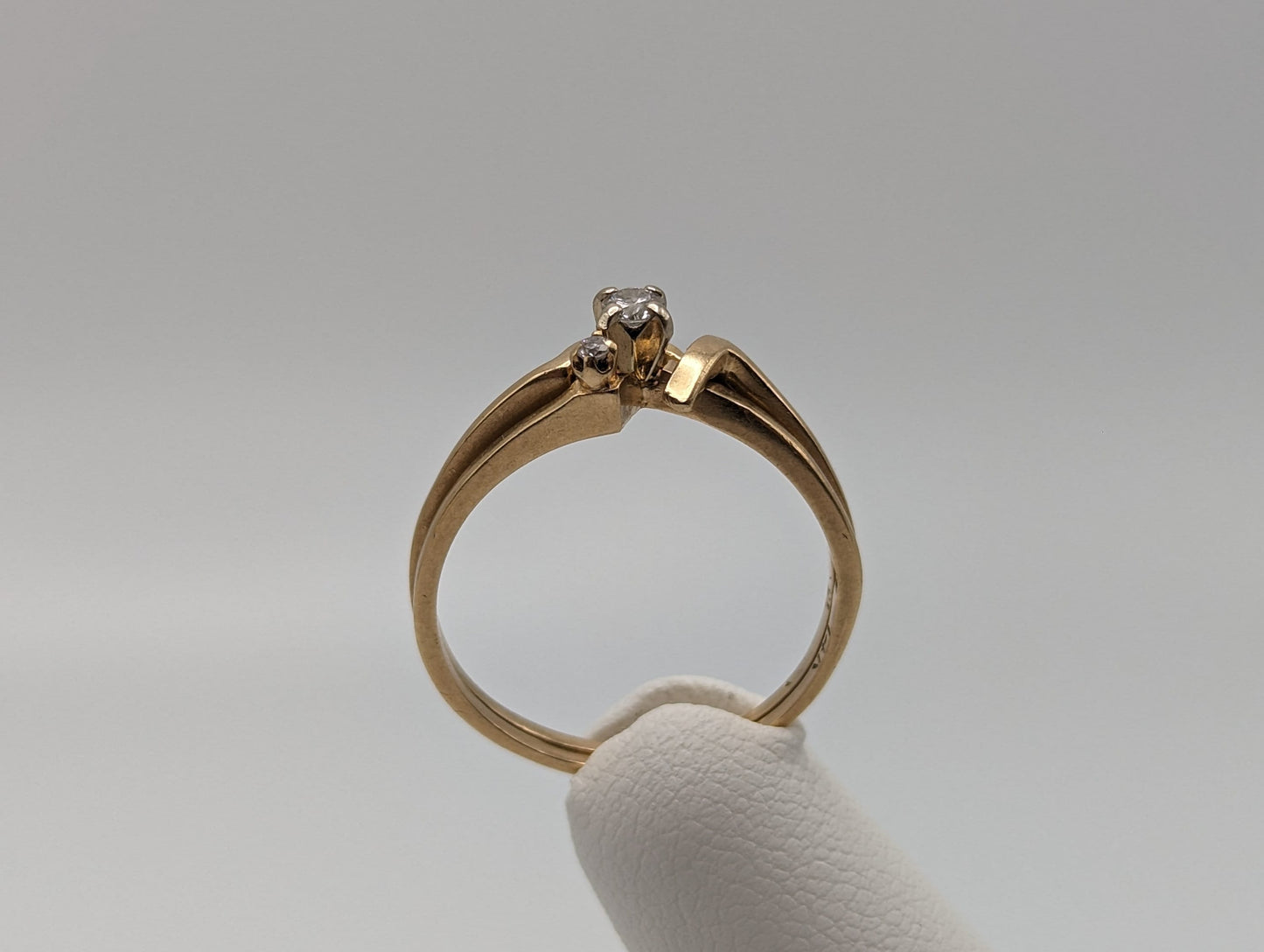 Vintage 14k Yellow Gold Diamond Wedding Ring Set Band. 14k Diamond Enhancer Ring. 14k Yellow Gold Diamond Engagement Ring.