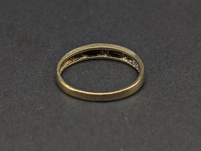 Antique 10k Yellow Gold 3 Diamond Anniversary Band. 10k Yellow Gold Wedding Ring. 10k Womens Yellow Gold Anniversary Band.