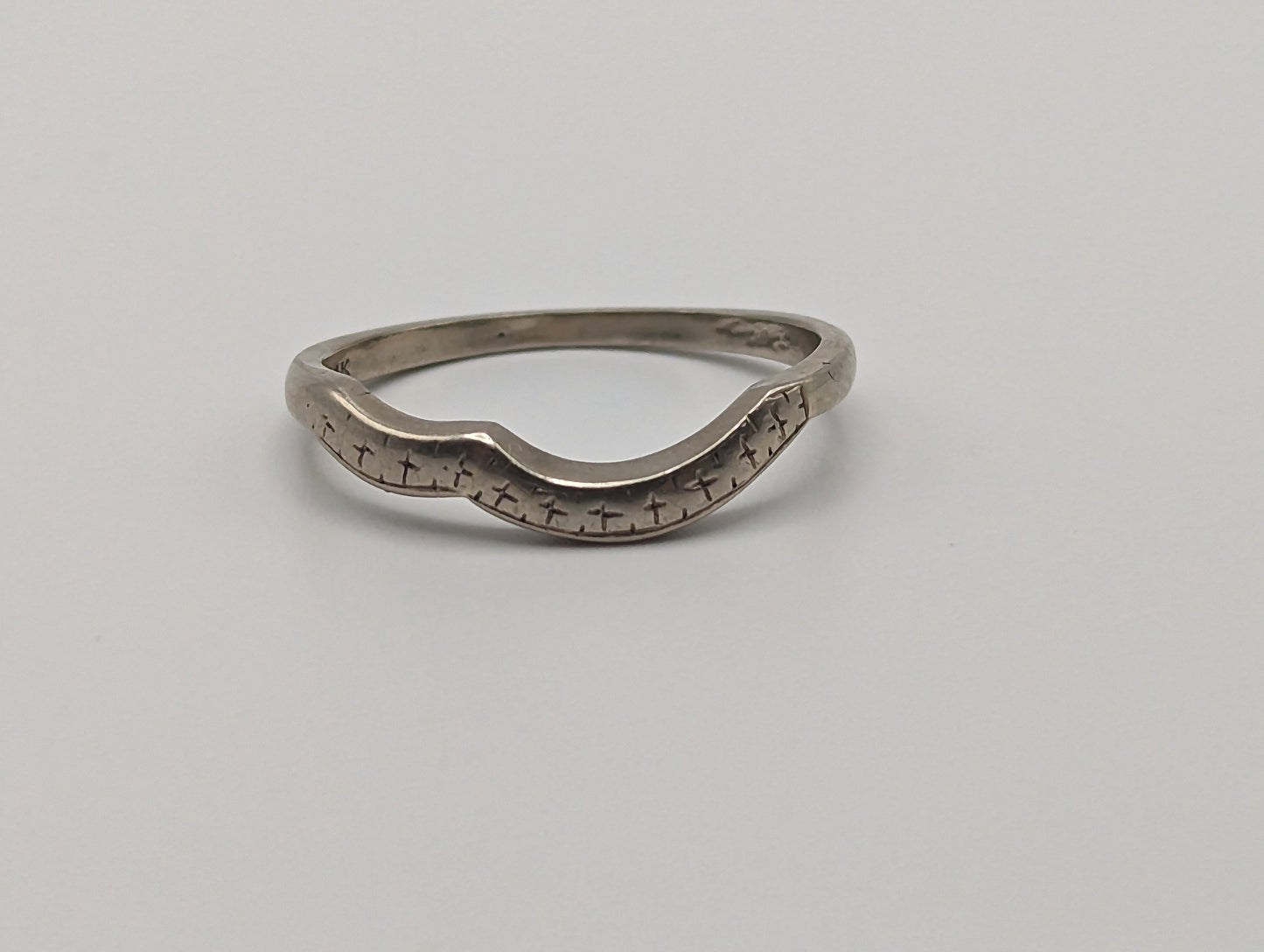 14k White Gold Enhancer Ring. 14k White Gold Wedding Band. 14k White Gold Anniversary Ring. 14k White Gold Handmade Women's Spacer Ring.