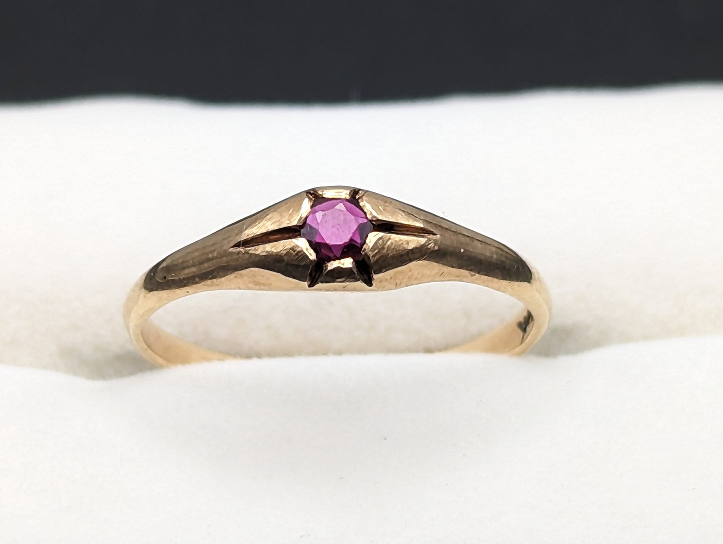 14k Ruby Yellow Gold Ring. 14k Ruby Ring. 14k Womens Ruby Yellow Gold Ring. 14k Solitaire Ruby Ring.