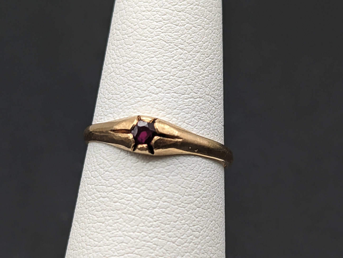 14k Ruby Yellow Gold Ring. 14k Ruby Ring. 14k Womens Ruby Yellow Gold Ring. 14k Solitaire Ruby Ring.