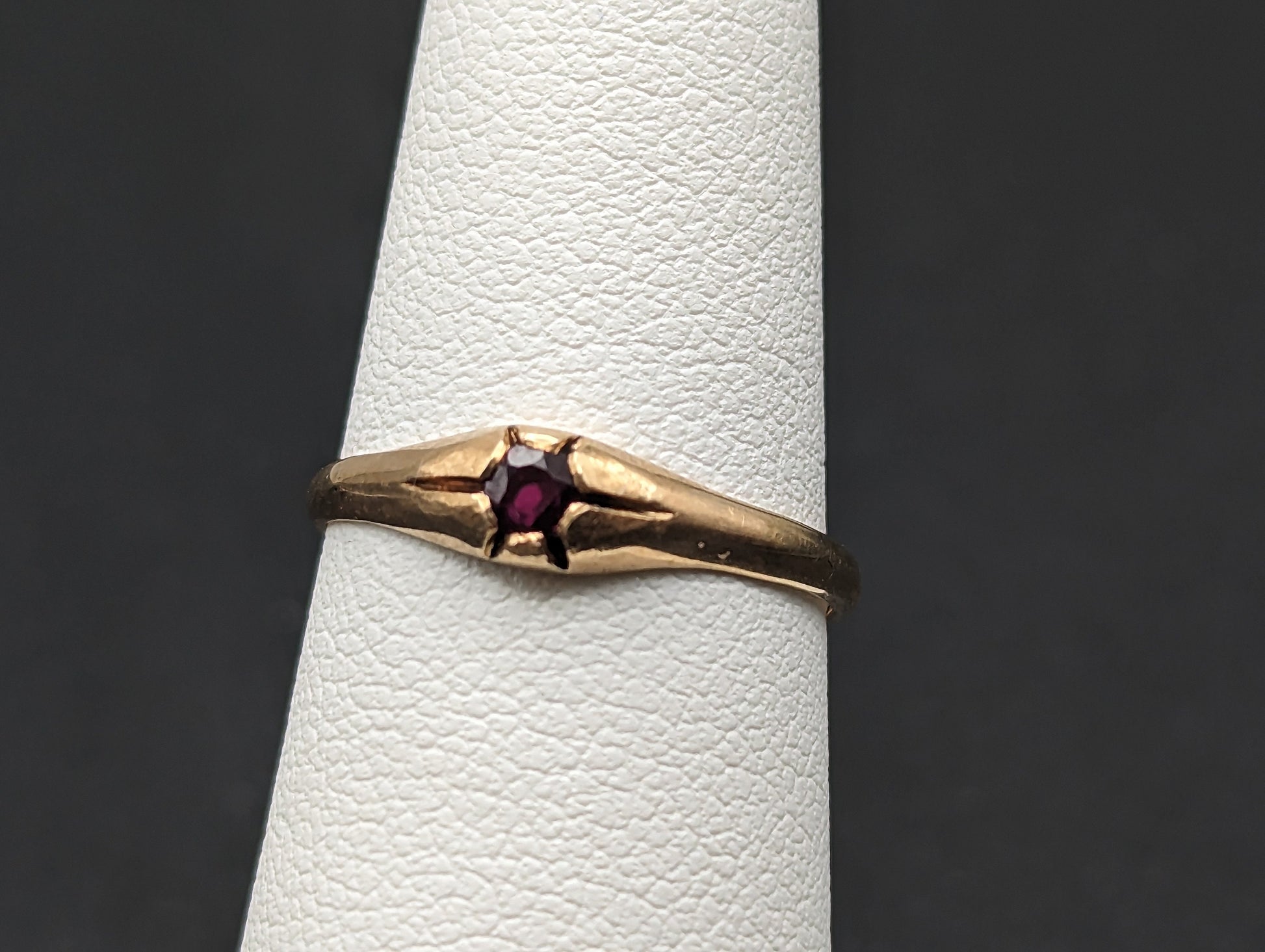 14k Ruby Yellow Gold Ring. 14k Ruby Ring. 14k Womens Ruby Yellow Gold Ring. 14k Solitaire Ruby Ring.