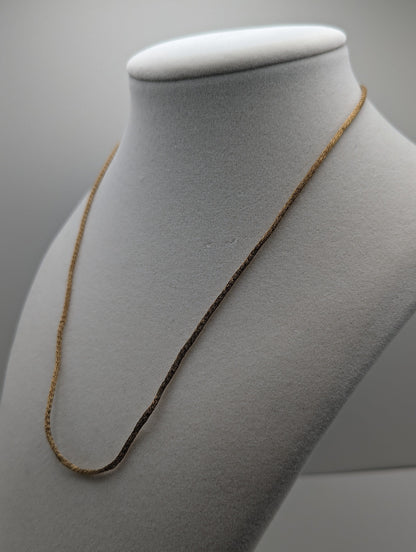 Unique 14k Italian MILOR Ladies Mesh Wire Necklace, 14k Round Cord Necklace, 14k Stretch Mesh Chain, 14k Vintage Italian Mech Necklace
