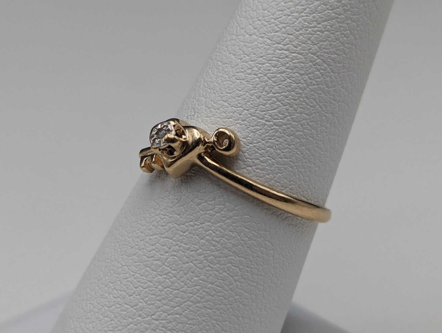 14k Gold Heart with Diamond and Key Ring. 14k Dainty Heart Diamond Ring. 14k Minimalist Gold Heart Lock Ring. 14k Diamond Heart Lock Ring.