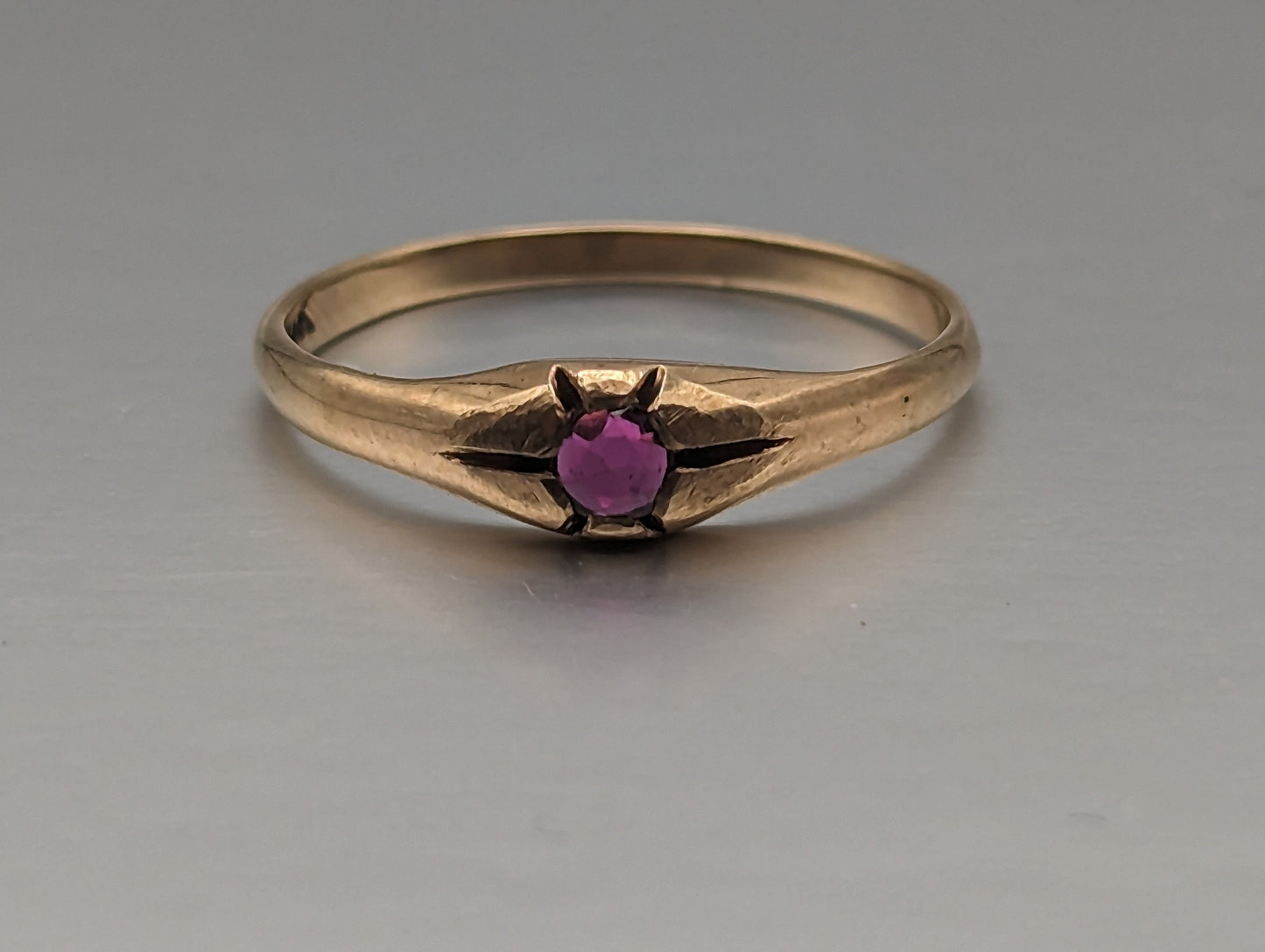 14k Ruby Yellow Gold Ring. 14k Ruby Ring. 14k Womens Ruby Yellow Gold Ring. 14k Solitaire Ruby Ring.