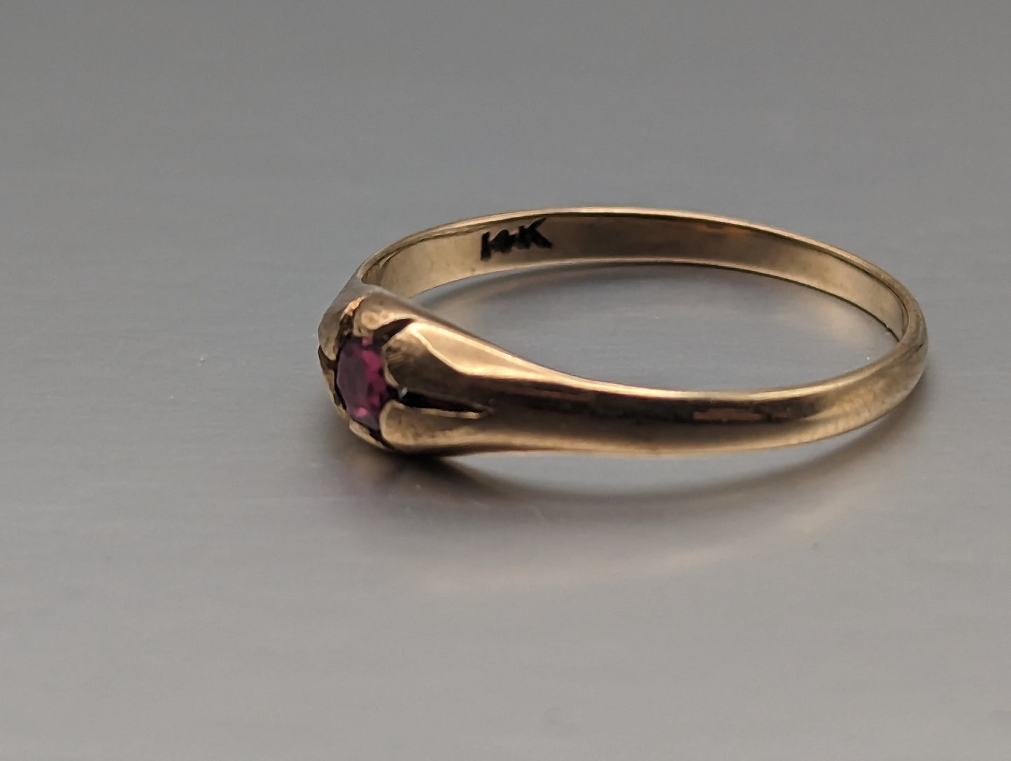 14k Ruby Yellow Gold Ring. 14k Ruby Ring. 14k Womens Ruby Yellow Gold Ring. 14k Solitaire Ruby Ring.