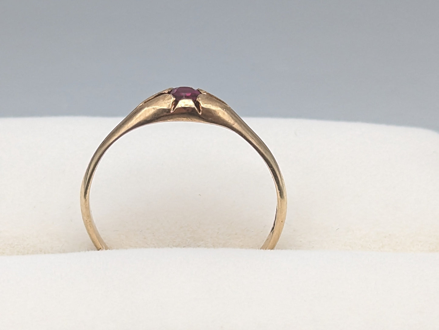 14k Ruby Yellow Gold Ring. 14k Ruby Ring. 14k Womens Ruby Yellow Gold Ring. 14k Solitaire Ruby Ring.