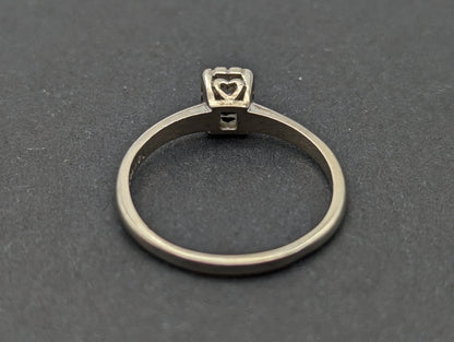Antique Art Deco 14k White Gold Cathedral Setting Diamond Solitaire Ring. 14k White Gold Diamond Engagement Ring.