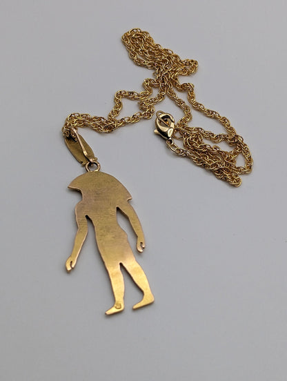 Large 18k Yellow Gold 5gr Egyptian God Horus Pendant 18k Anubis Pendant. 18k Egyptian God Hawk Pendant + Complimentary 14k GF Necklace.