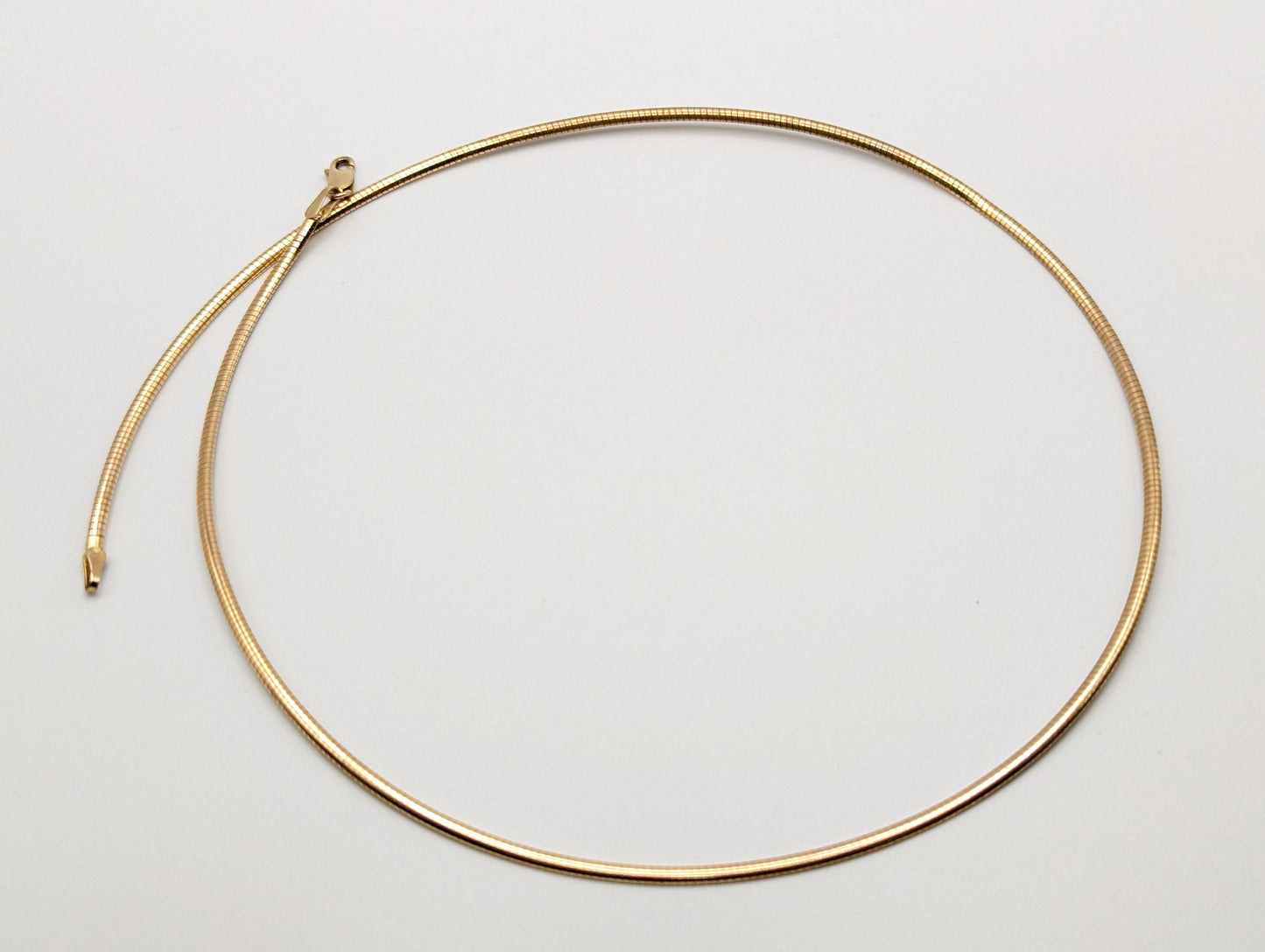 Vintage Michael Anthony Gold Italy Choker. 10k Gold Omega Necklace Chain Snake Chain. Yellow Gold Herringbone Chain.