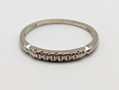 14k White Gold Diamond Ring. 14k White Gold Wedding Band. 14k Anniversary Ring. 14k White Gold Women's Spacer Ring. 14k Minimalist Ring.