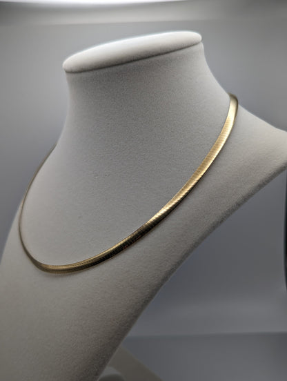 Heavy Aurafin Peru 10k Reversible 2 Tone White & Yellow Gold Omega Heavy Necklace Chain, Gold Omega Necklace