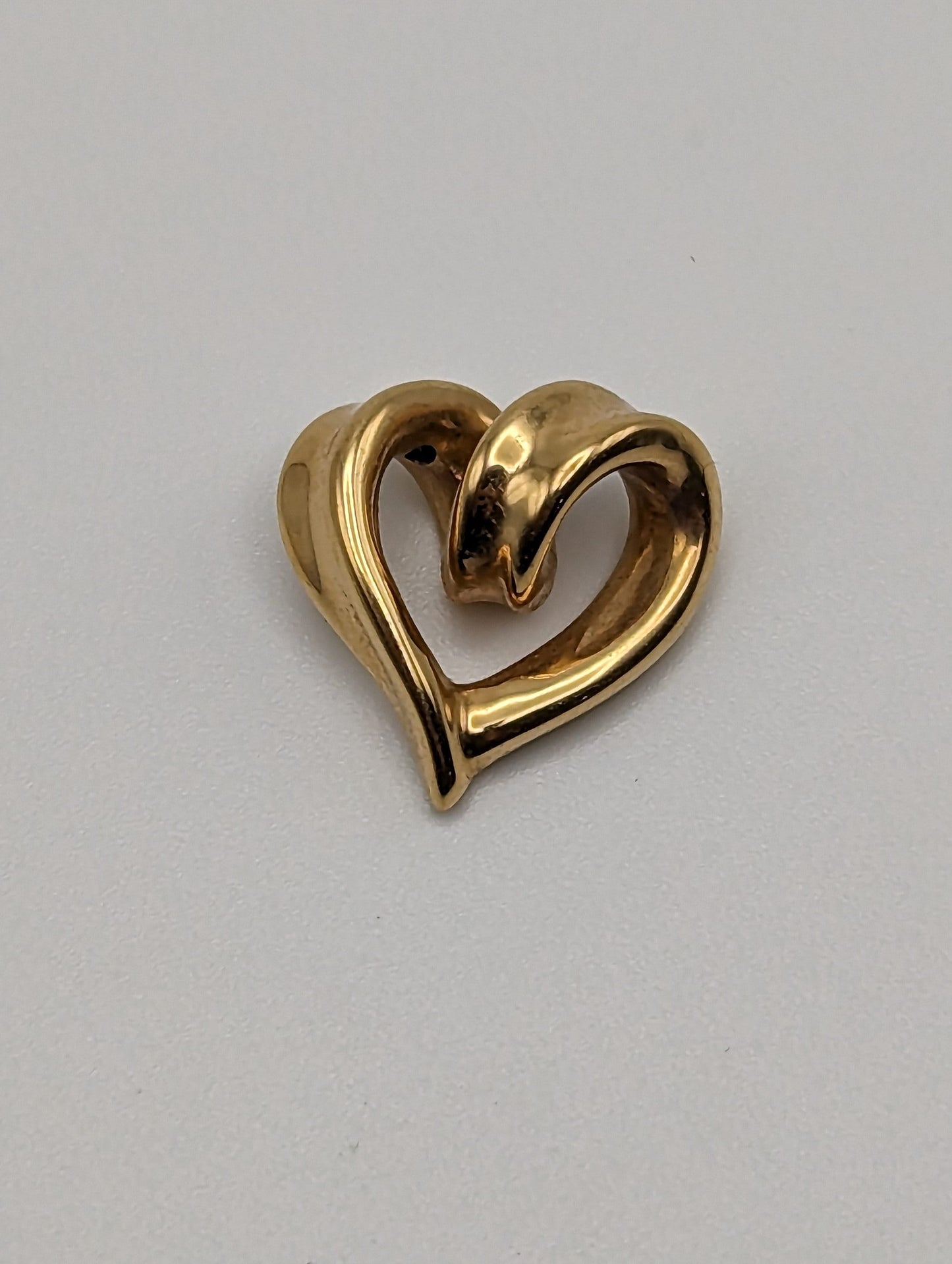 10k Yellow Gold Twist Heart Pendant. 10k Infinity Heart Pendant. Complimentary 14k GF necklace