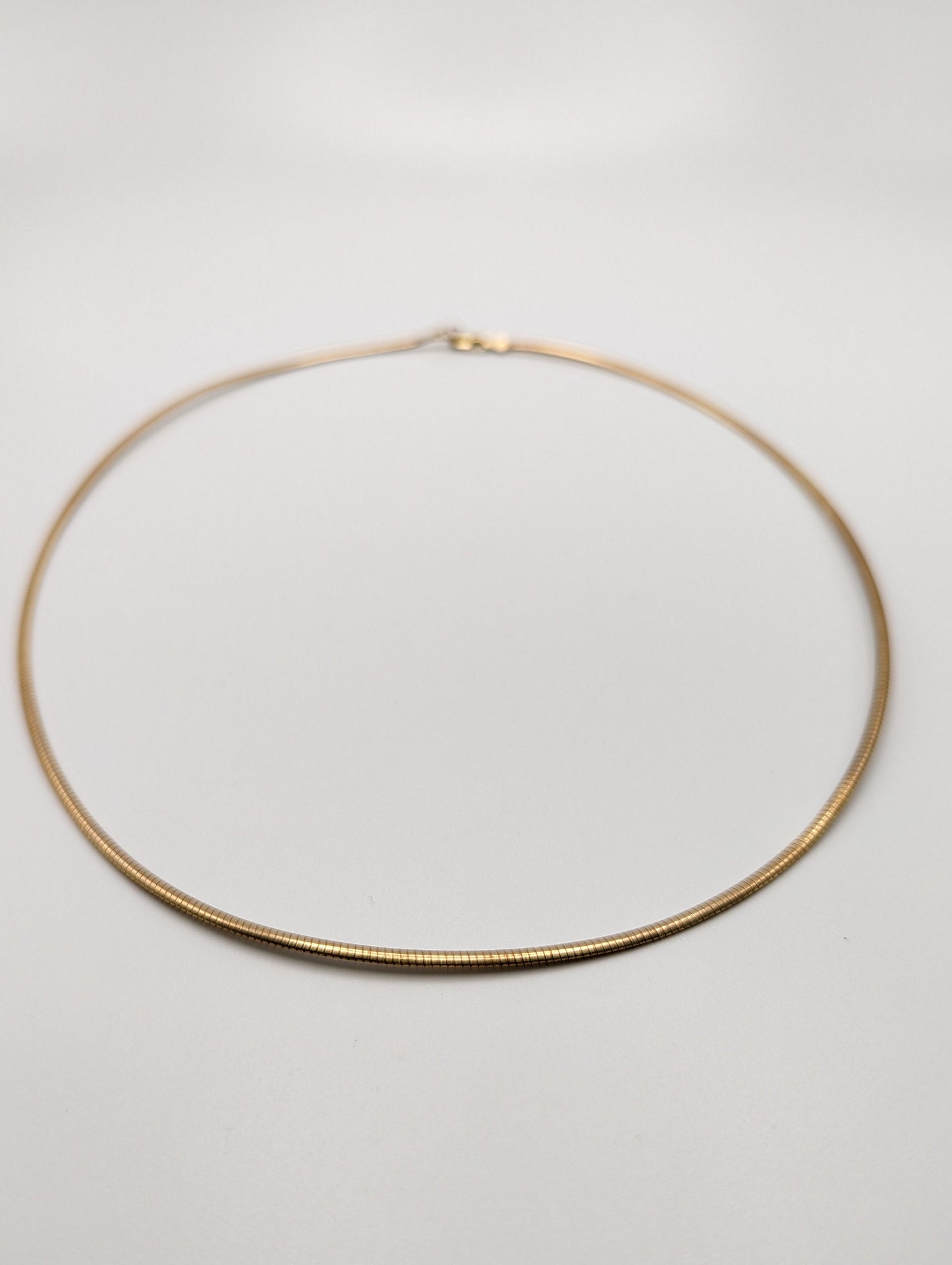 Vintage Michael Anthony Gold Italy Choker. 10k Gold Omega Necklace Chain Snake Chain. Yellow Gold Herringbone Chain.