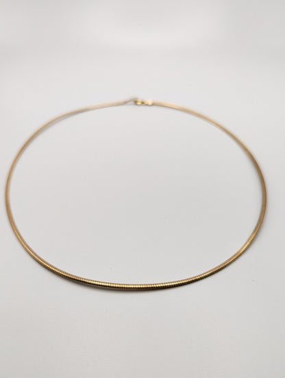 Vintage Michael Anthony Gold Italy Choker. 10k Gold Omega Necklace Chain Snake Chain. Yellow Gold Herringbone Chain.