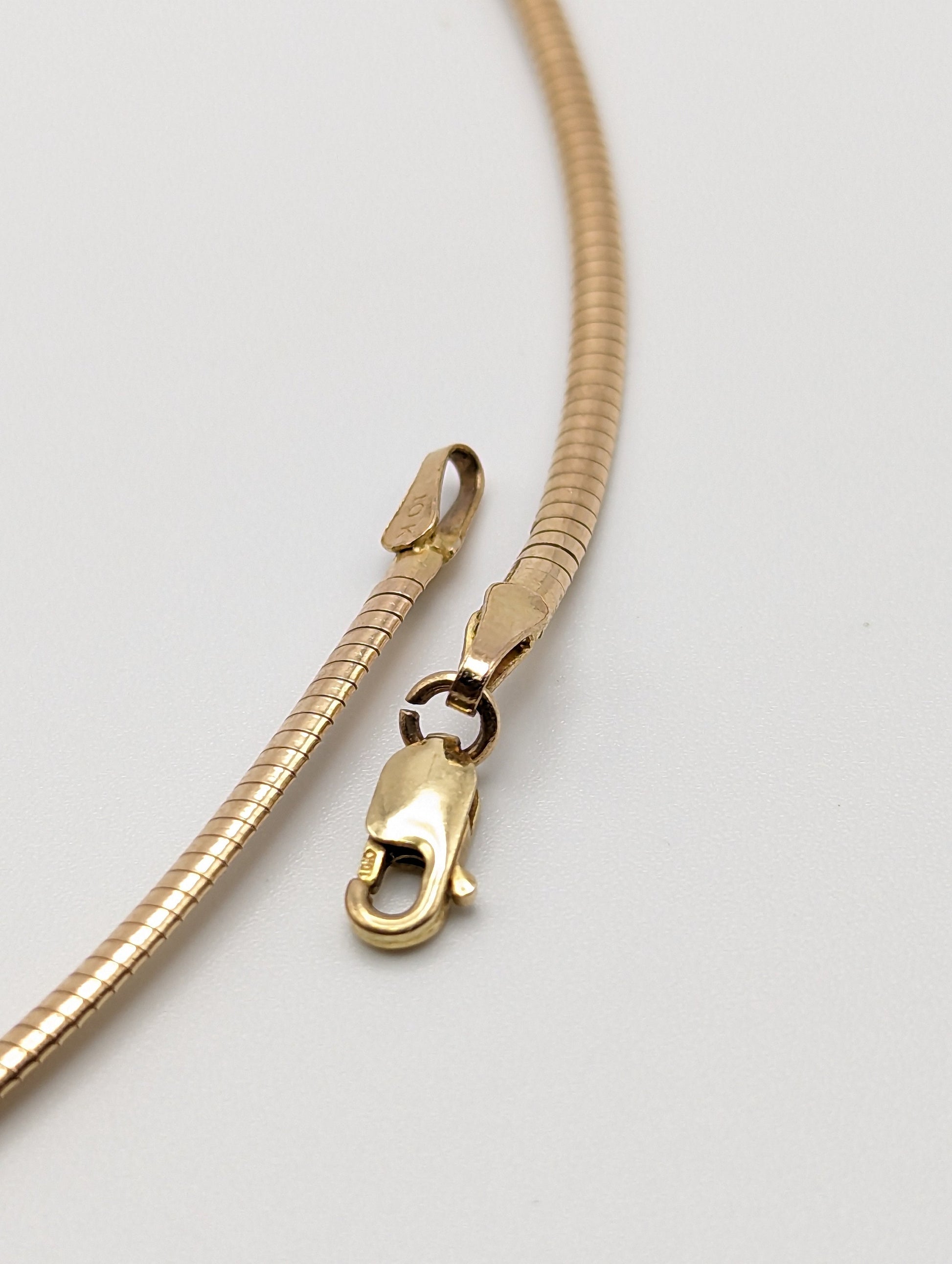 Vintage Michael Anthony Gold Italy Choker. 10k Gold Omega Necklace Chain Snake Chain. Yellow Gold Herringbone Chain.