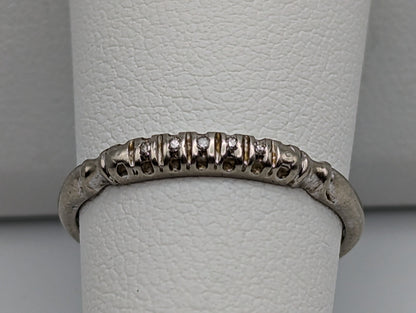 14k White Gold Diamond Ring. 14k White Gold Wedding Band. 14k Anniversary Ring. 14k White Gold Women's Spacer Ring. 14k Minimalist Ring.