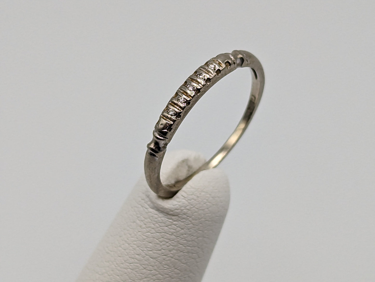 14k White Gold Diamond Ring. 14k White Gold Wedding Band. 14k Anniversary Ring. 14k White Gold Women's Spacer Ring. 14k Minimalist Ring.