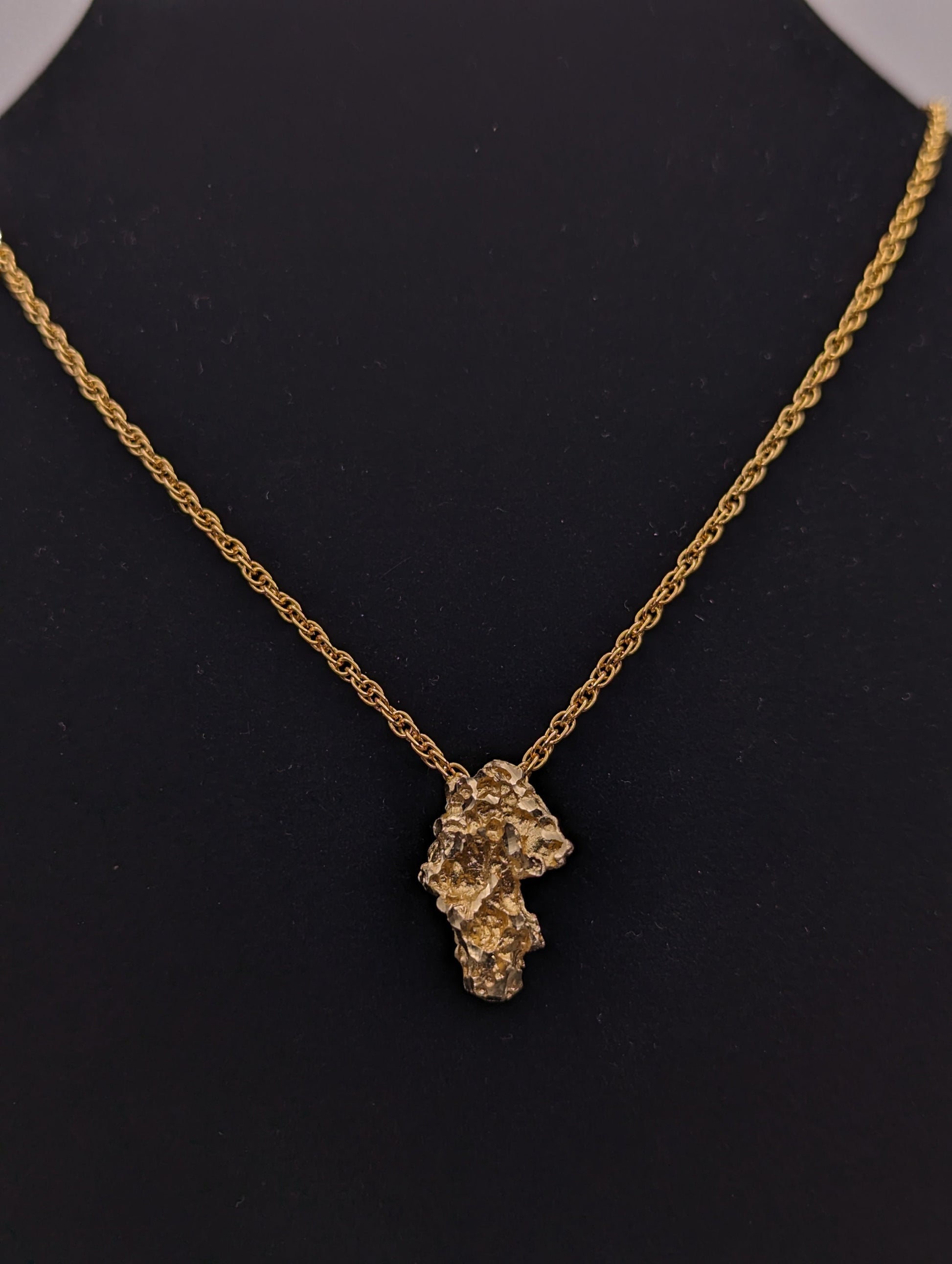 14k Yellow Gold Big Nugget Pendant. 14k Yellow Gold Nugget Pendant + Complimentary 14k GF Necklace