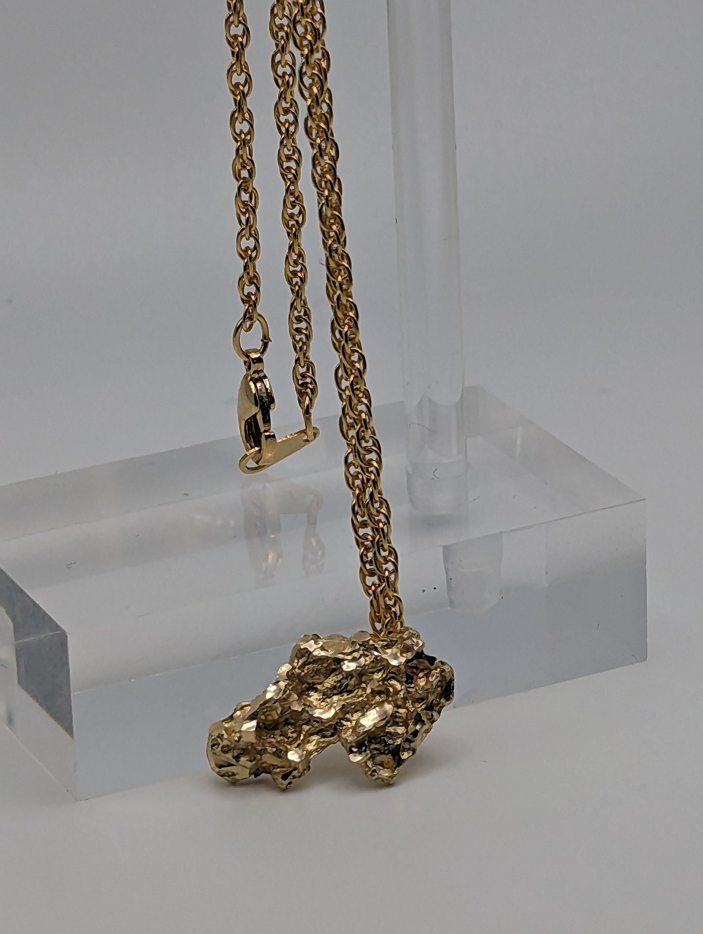 14k Yellow Gold Big Nugget Pendant. 14k Yellow Gold Nugget Pendant + Complimentary 14k GF Necklace