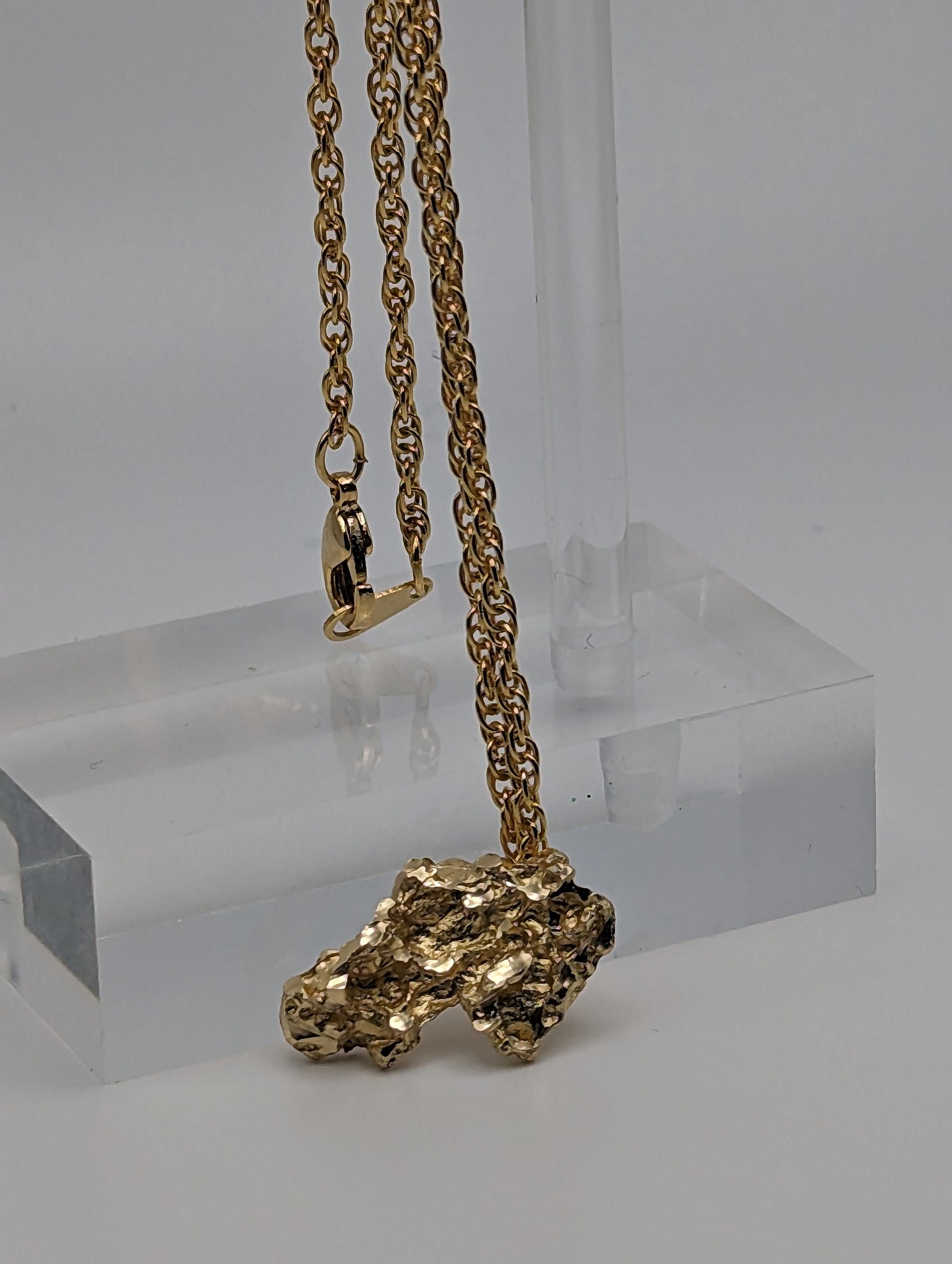 14k Yellow Gold Big Nugget Pendant. 14k Yellow Gold Nugget Pendant + Complimentary 14k GF Necklace