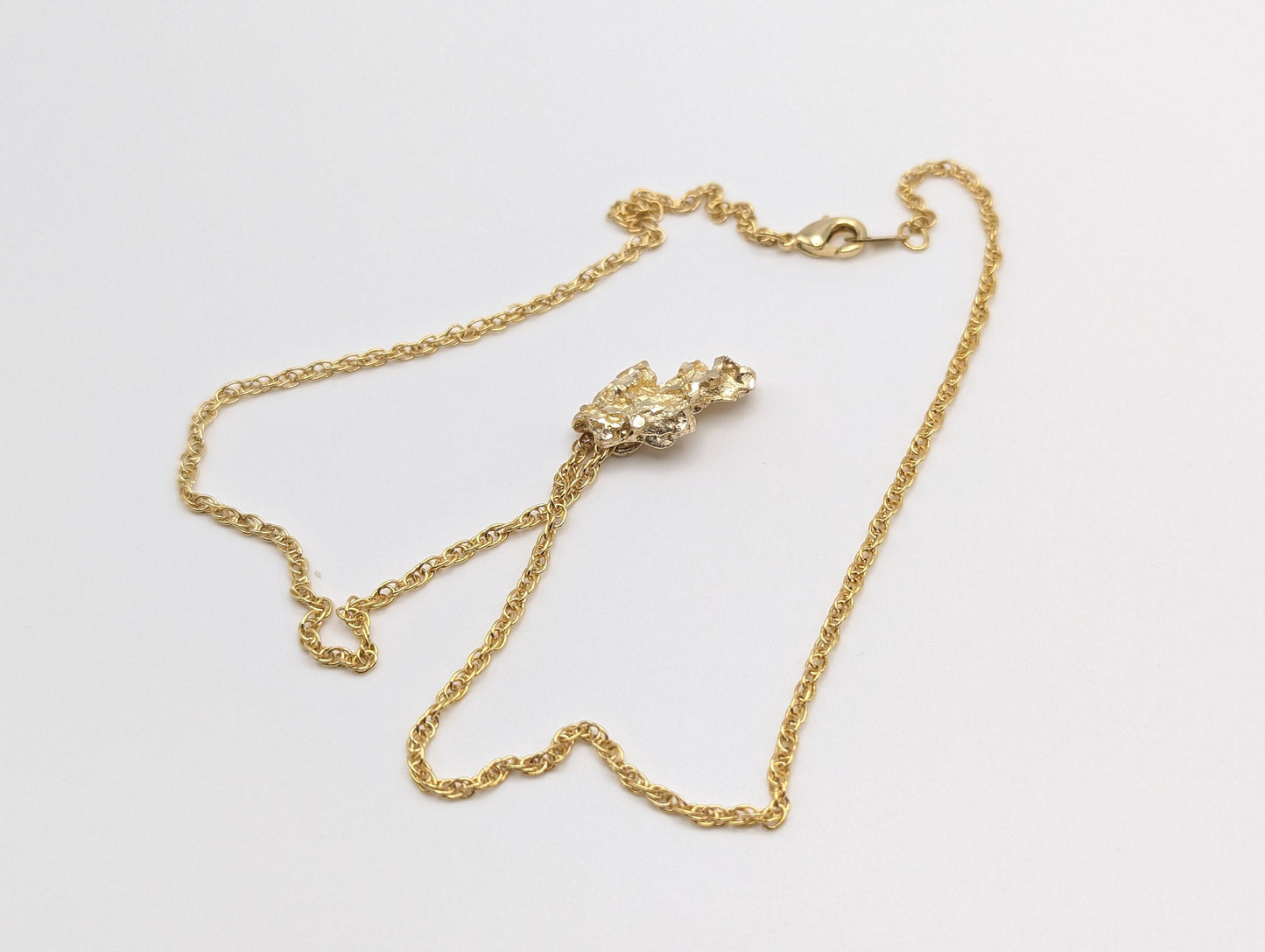 14k Yellow Gold Big Nugget Pendant. 14k Yellow Gold Nugget Pendant + Complimentary 14k GF Necklace