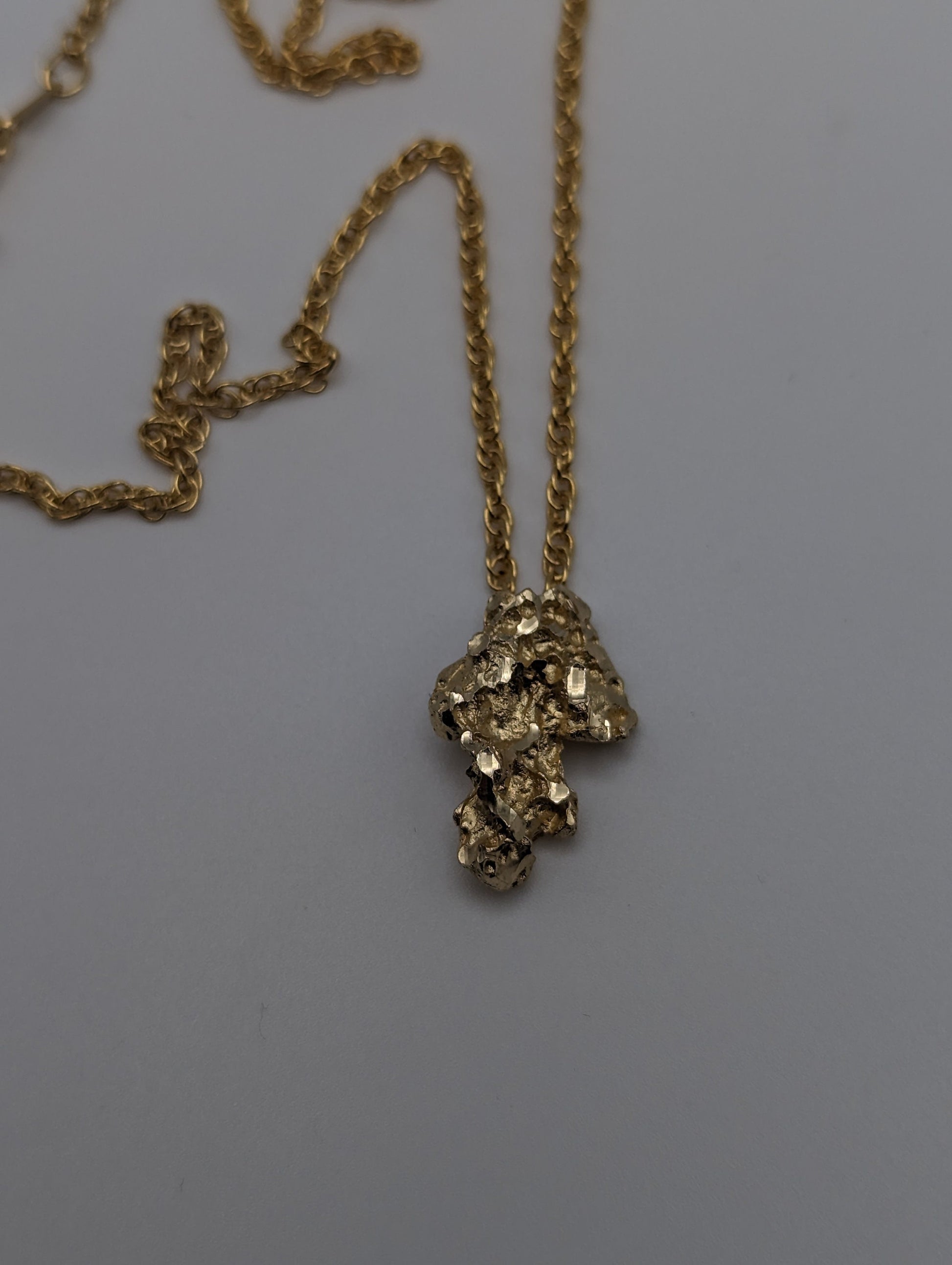 14k Yellow Gold Big Nugget Pendant. 14k Yellow Gold Nugget Pendant + Complimentary 14k GF Necklace