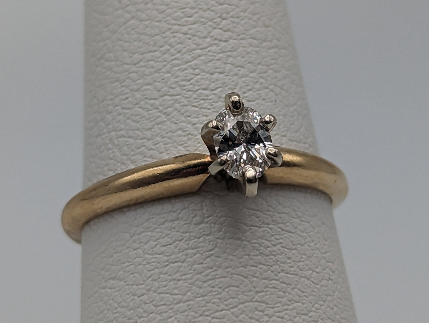 10k Yellow Gold Diamond Solitaire Ring. Yellow Diamond Wedding Band. 14k Diamond Promise Ring. 14k Engagement Ring. 14k Oval Diamond Ring.