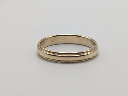 10k 3mm Milgrain Half Round Bead Wedding Band. 10k Yellow Gold Milgrain Bead Band. Yellow Gold Wedding Engagement Band Unisex Wedding Band.