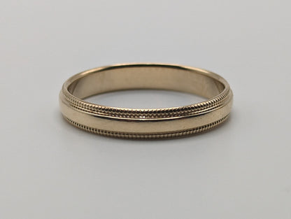 10k 3mm Milgrain Half Round Bead Wedding Band. 10k Yellow Gold Milgrain Bead Band. Yellow Gold Wedding Engagement Band Unisex Wedding Band.