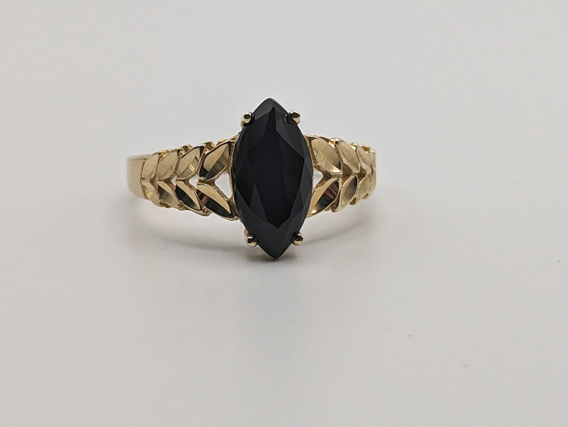 Beverly Hills Gold Black Onyx Ring. Yellow Gold 14k Black Onyx Ring Womens Midnight Black Onyx Ring. 14k Onyx Minimalist Ring.