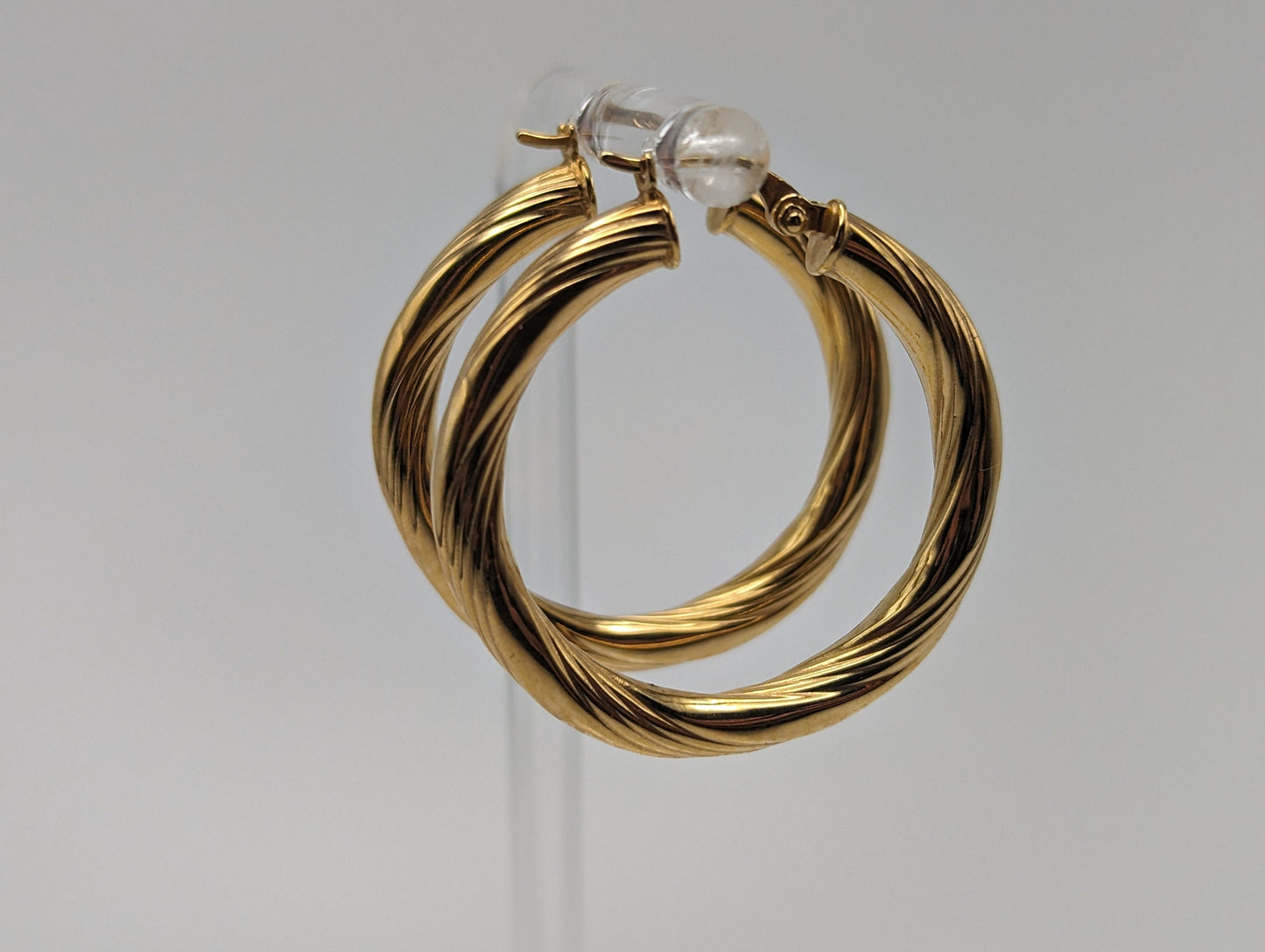 Large 14k Gold Twisted Hoop Earrings. Italian Hoop Earrings. Gold Hoops. Dainty Hoops. Made in Italy. 14k Classic Hoops. Twisted Gold Hoops.