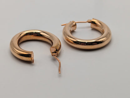 14k Gold Puff Earrings. Jacmel Hoop Earrings.14k Gold Hoop Earrings. 14k Hoop Earrings. 14k JCM earrings.