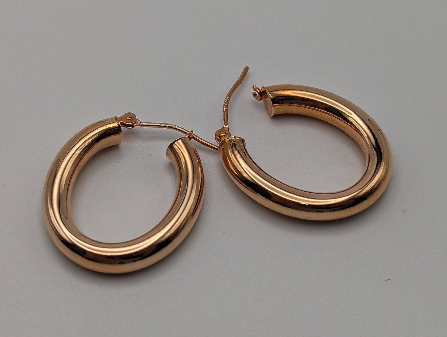 14k Gold Puff Earrings. Jacmel Hoop Earrings.14k Gold Hoop Earrings. 14k Hoop Earrings. 14k JCM earrings.