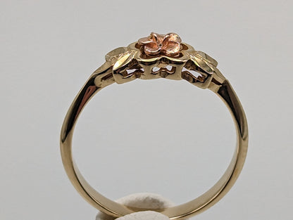14k Tri Color Beverly Hills Gold Rose Ring. Gold Rose Ring. Flower Ring. 14k Rose Ring.