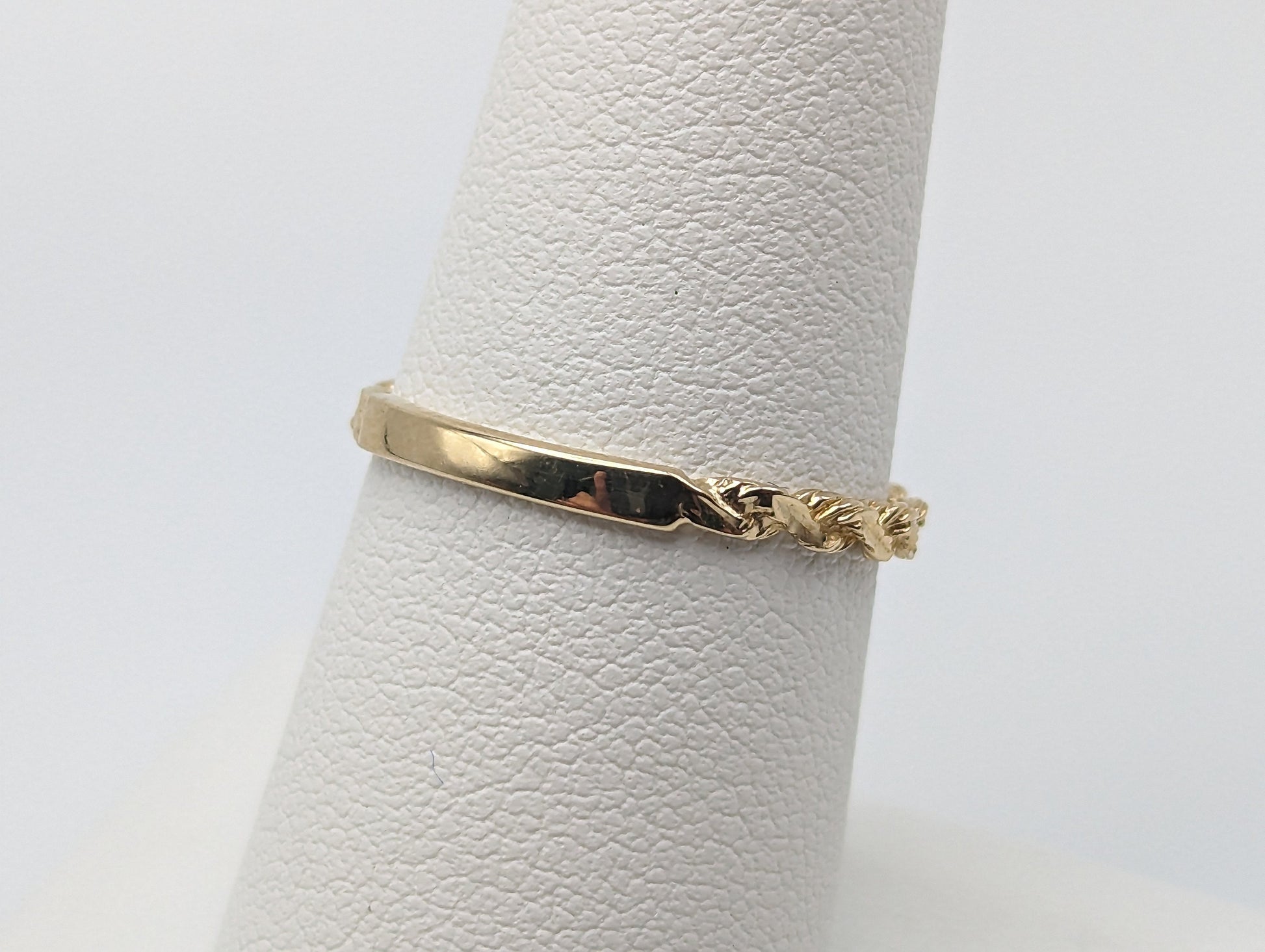 14k Cable Rope Band. 14k Gold Twist Band. 14k Yellow Gold Band. Cable Rope Ring.