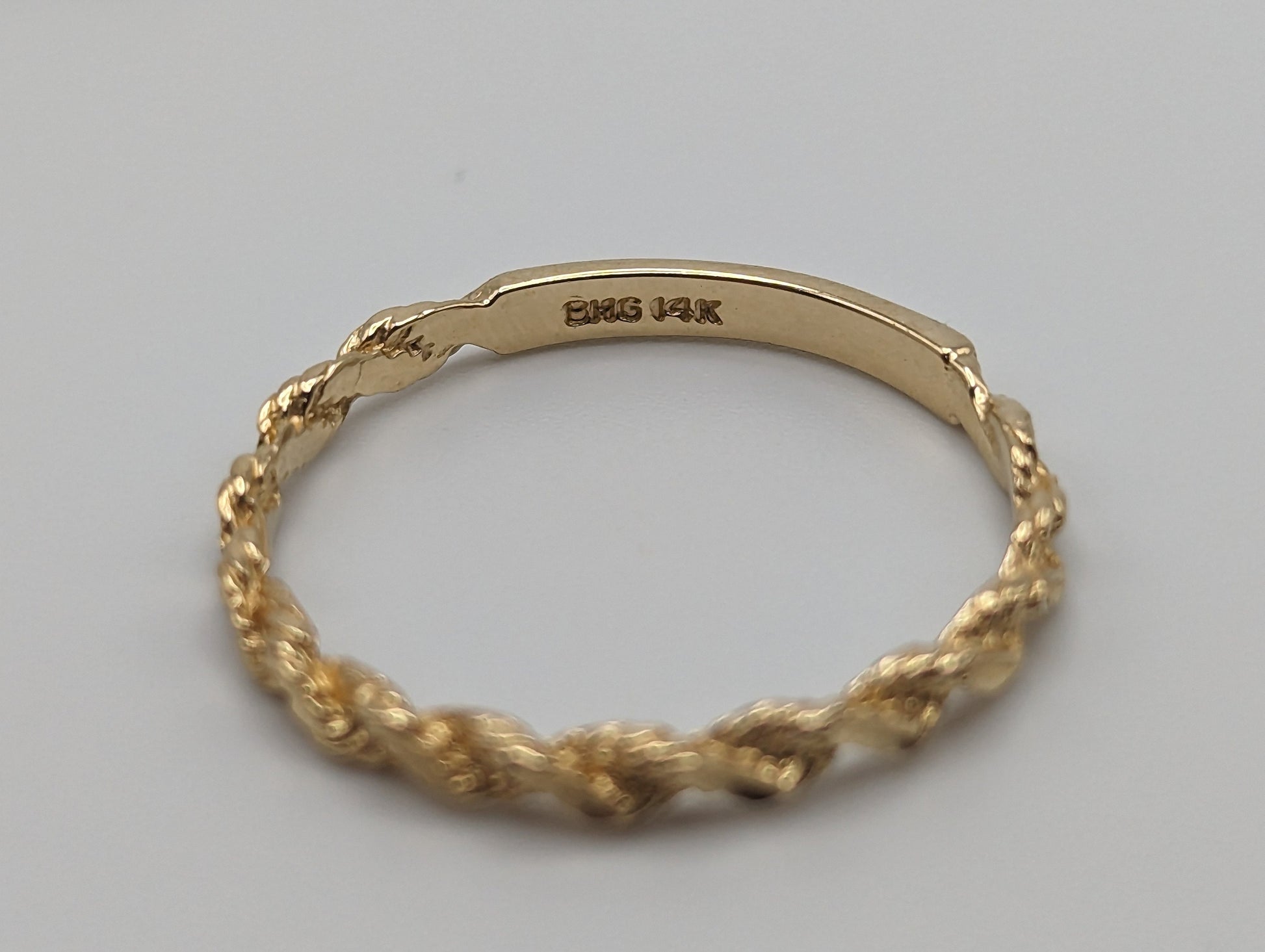 14k Cable Rope Band. 14k Gold Twist Band. 14k Yellow Gold Band. Cable Rope Ring.