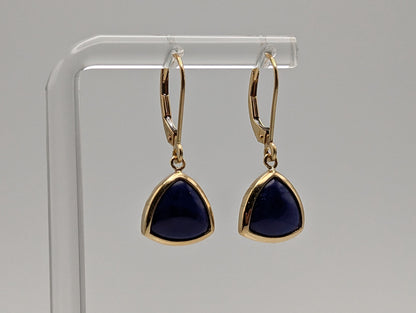 14k Lapis-Lazul Dangle Yellow Gold Earrings. 14k Lapis Dangle Earrings. 14k Yellow Gold Lapis Dangle Earrings.