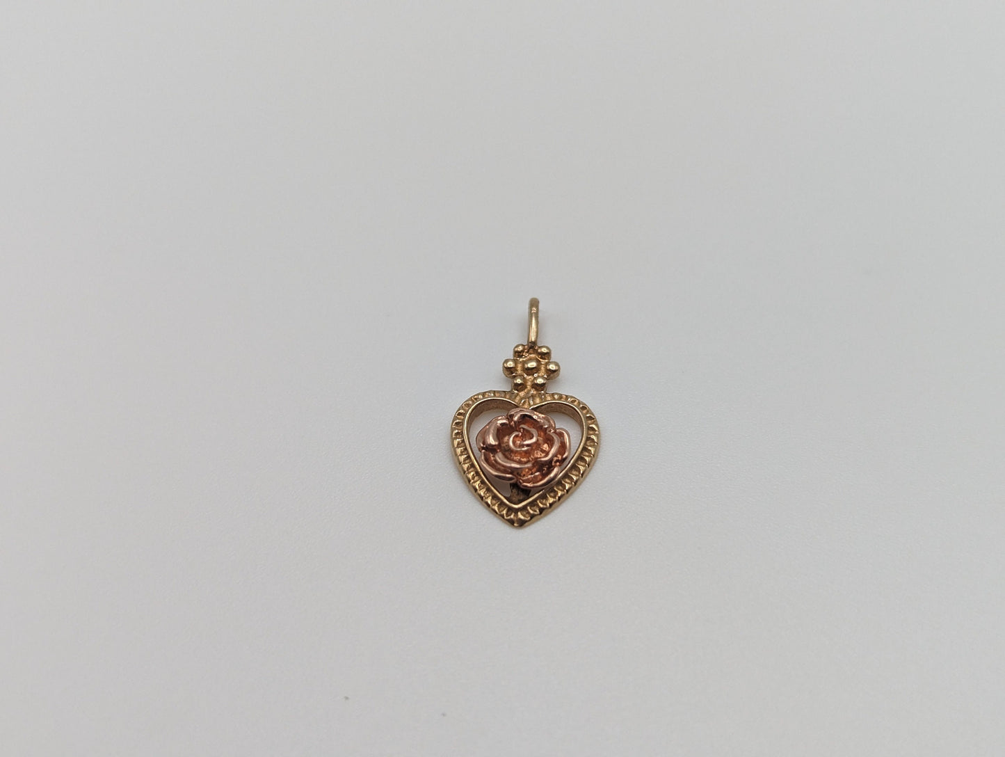 10k Yellow Gold Rose Heart Pendant. 10k Rose Heart Pendant. Complimentary 14k GF necklace