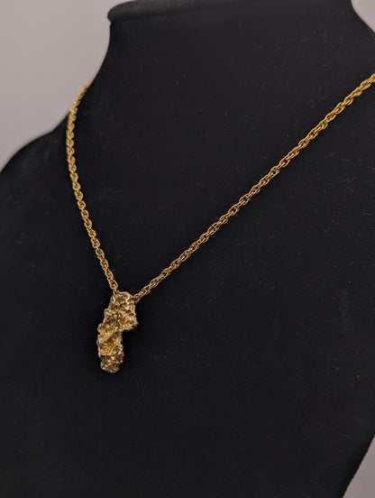14k Yellow Gold Big Nugget Pendant. 14k Yellow Gold Nugget Pendant + Complimentary 14k GF Necklace