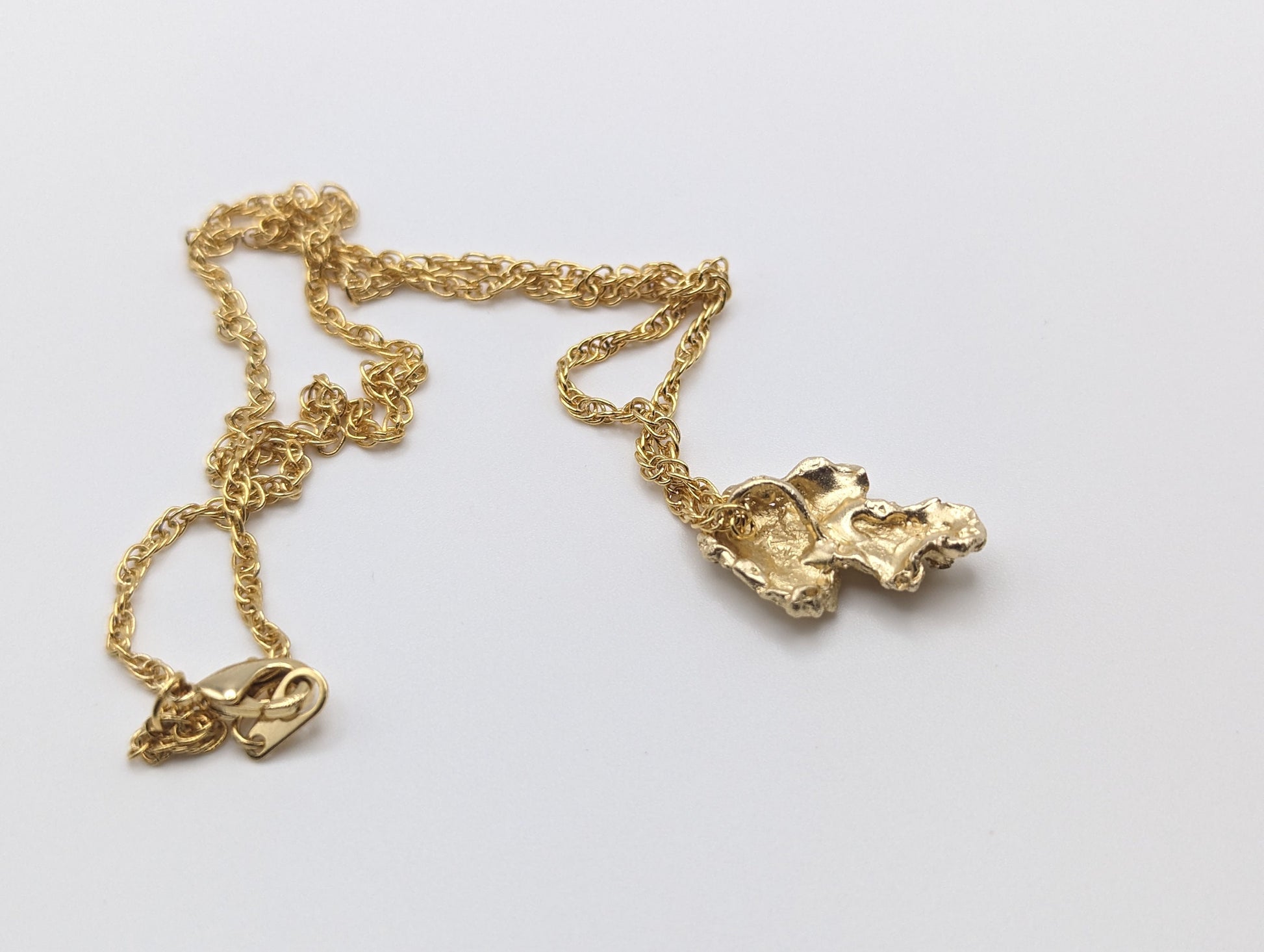 14k Yellow Gold Big Nugget Pendant. 14k Yellow Gold Nugget Pendant + Complimentary 14k GF Necklace